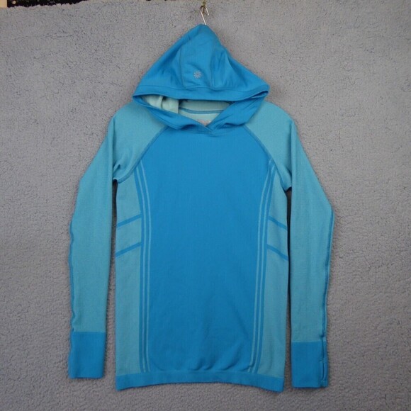 Athleta Womens Neothermal Hoodie Turquoise Blue Size M Style #722073 Baselayer - Picture 1 of 8